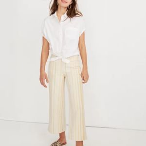 Madewell Emmett Wide-Leg Crop Pants in Stripe